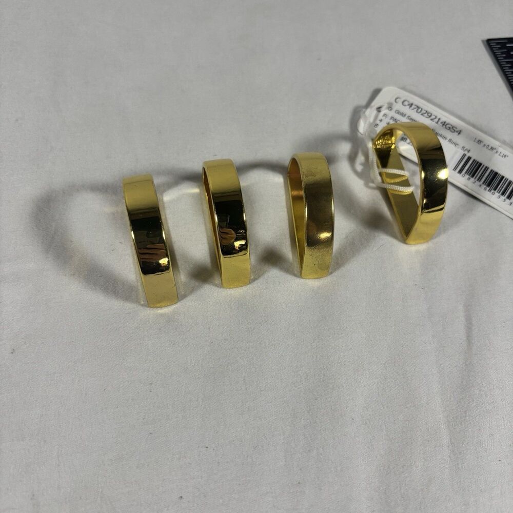 C&F Home Gold Semicircle Napkin Rings Set of 4 - Picture 2 of 4